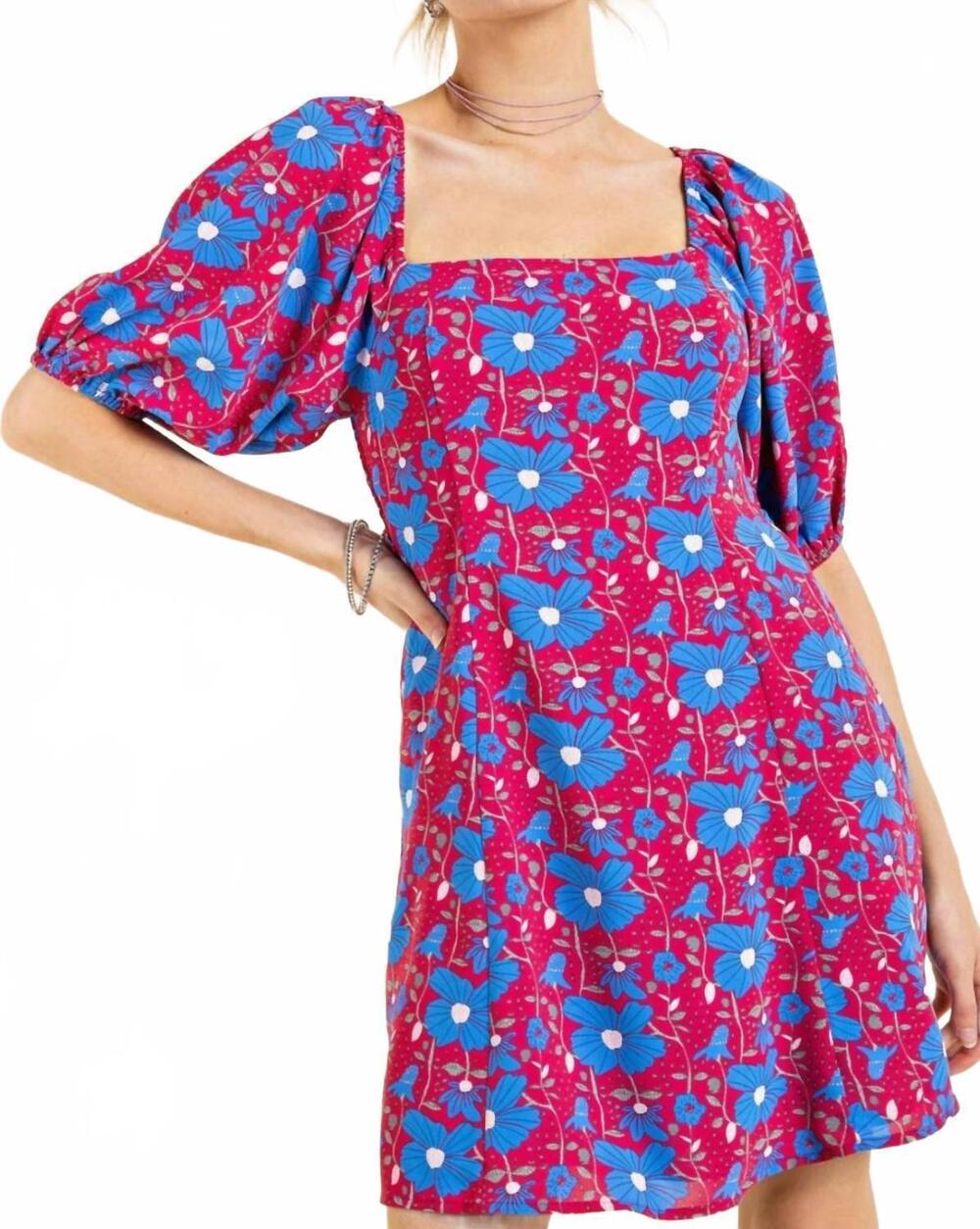 NEW KORI puff sleeve smocked dress in floral print